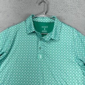 BogeyBros Shirt Mens Small Turquoise Allover Bad Fingers Print Golf Polo Rugby